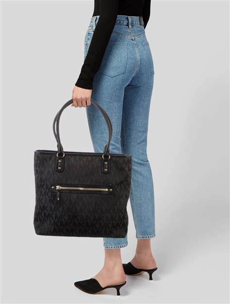 michael kors black canvas|michael kors canvas tote bags.